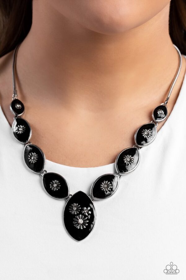 Paparazzi Necklace ~ Pressed Flowers - Black