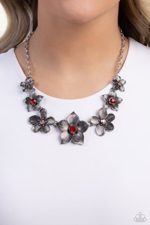 Paparazzi Necklace ~ Free FLORAL - Red