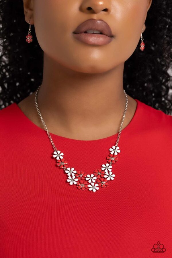 Paparazzi Necklace ~ Floral Fever - Red