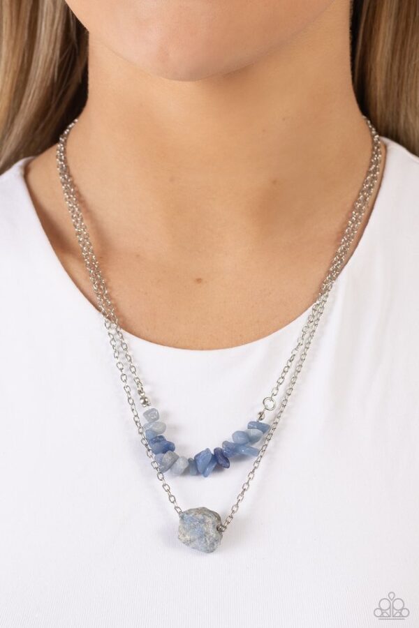 Paparazzi Necklace ~ Chiseled Caliber - Blue