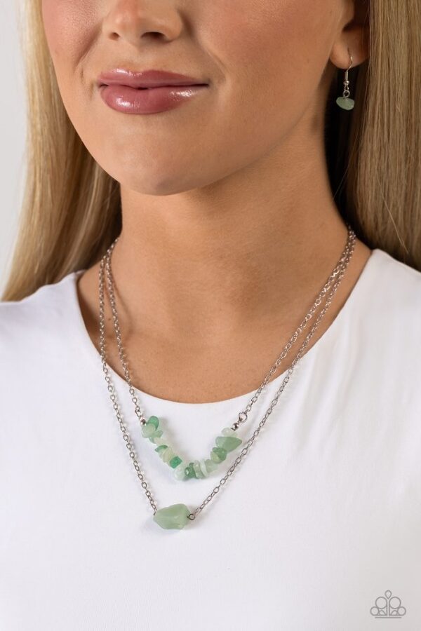 Paparazzi Necklace ~ Chiseled Caliber - Green