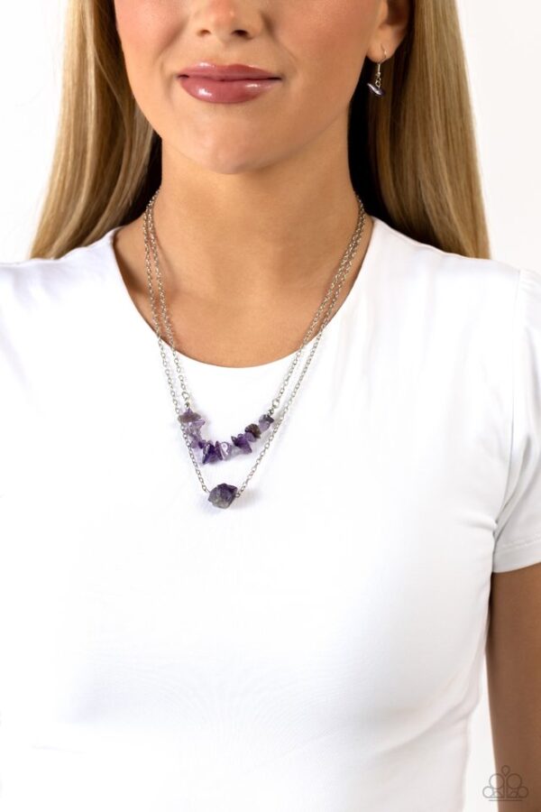 Paparazzi Necklace ~ Chiseled Caliber - Purple