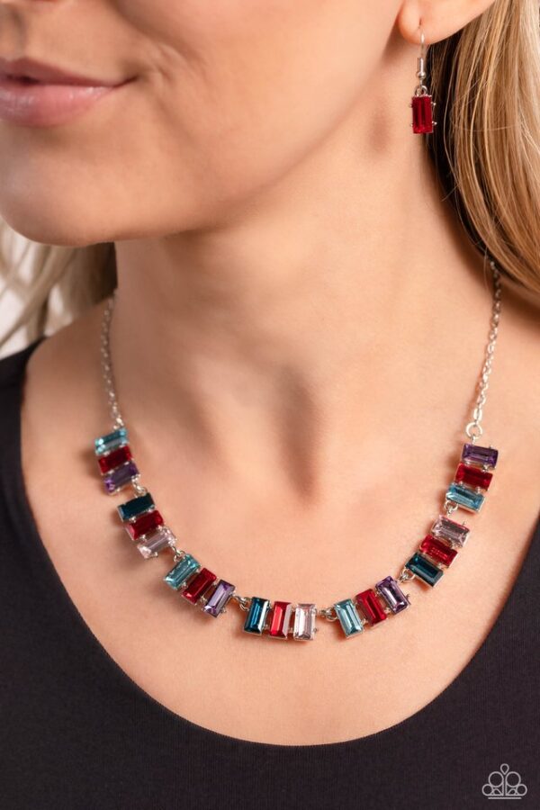 Paparazzi Necklace ~ Elite Emeralds - Red