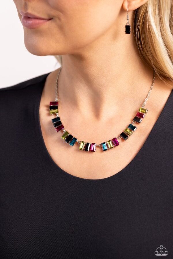 Paparazzi Necklace ~ Elite Emeralds - Black