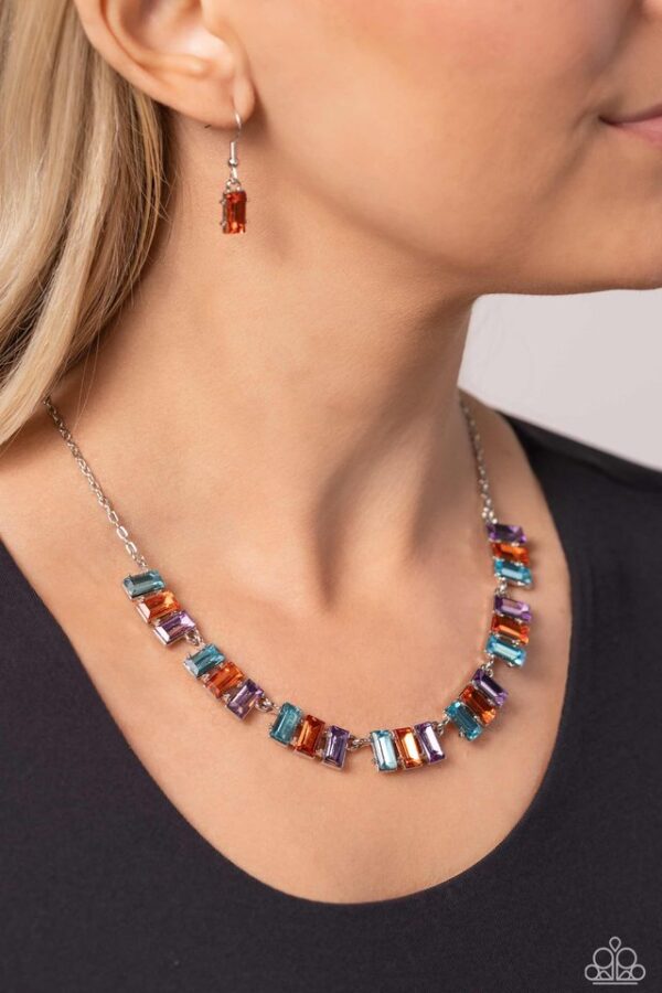 Paparazzi Necklace ~ Elite Emeralds - Orange