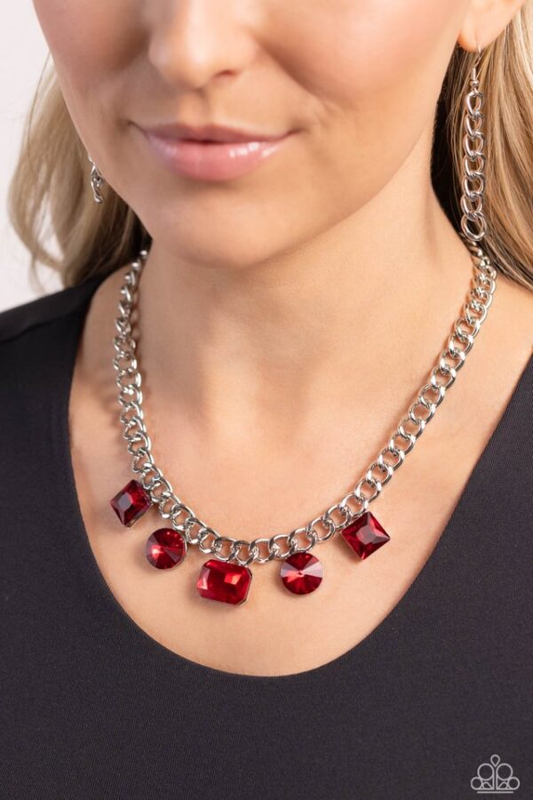 Paparazzi Necklace ~ Alternating Audacity - Red