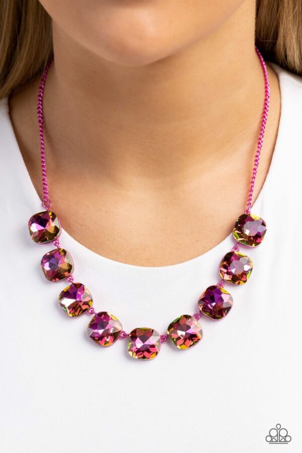 Paparazzi Necklace ~ Combustible Command - Pink