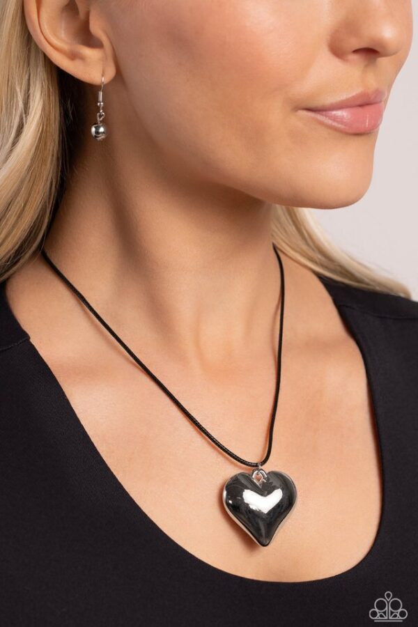 Paparazzi Necklace ~ CORDED Love - Black