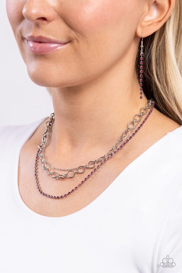 Paparazzi Necklace ~ Tasteful Tiers - Pink