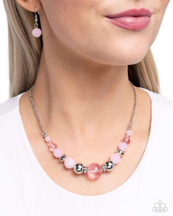 Paparazzi Necklace ~ Disco Date - Pink