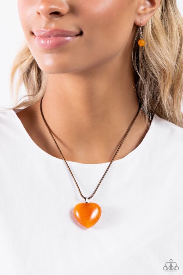 Paparazzi Necklace ~ Serene Sweetheart - Orange