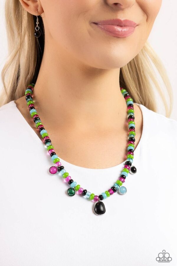 Paparazzi Necklace ~ Colorfully California - Black