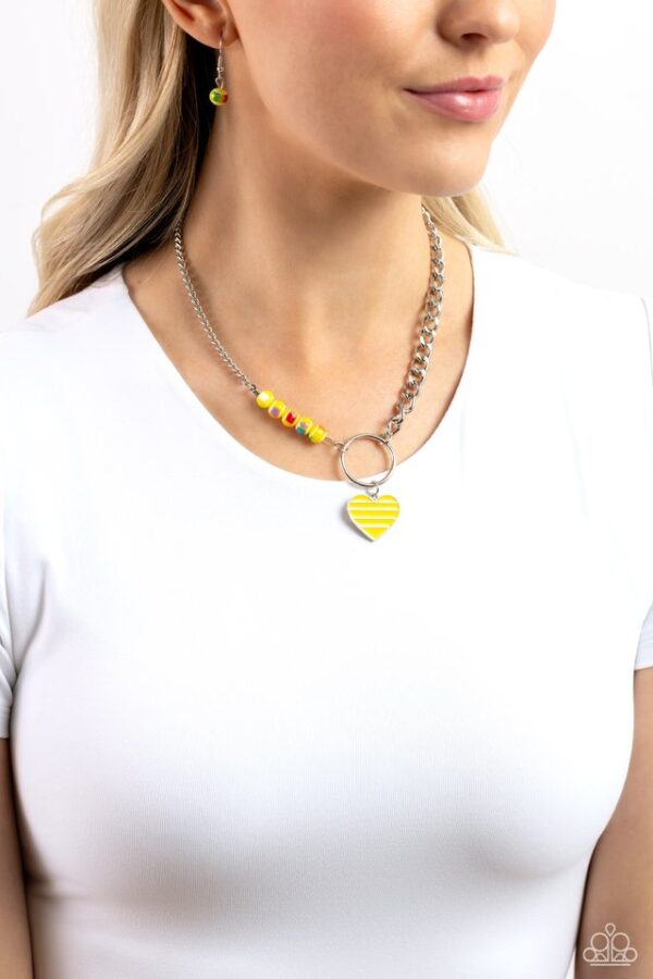 Paparazzi Necklace ~ Mismatched Mayhem - Yellow