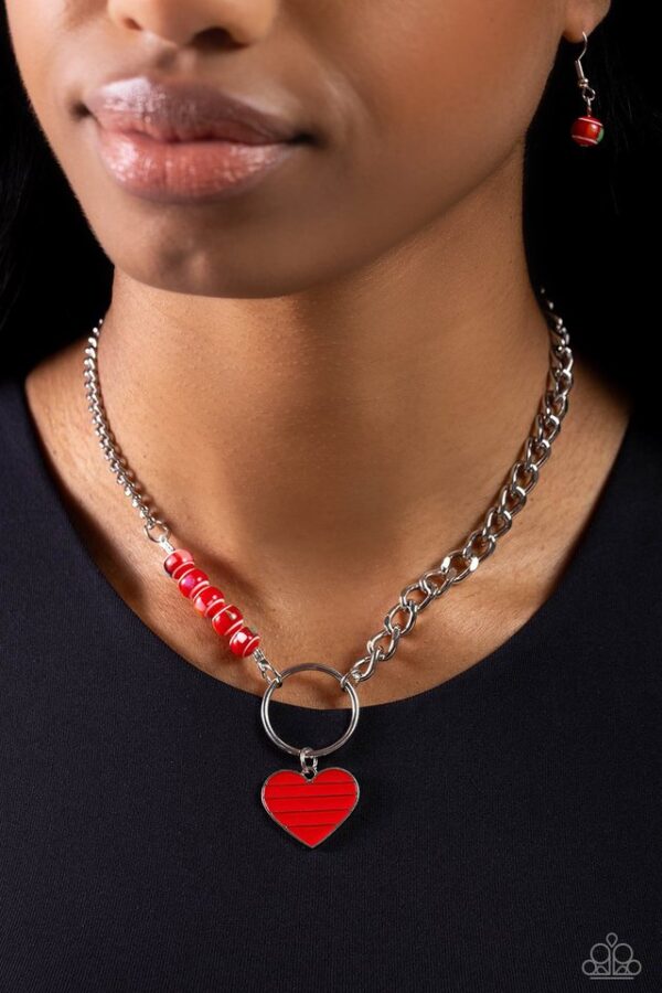 Paparazzi Necklace ~ Mismatched Mayhem - Red