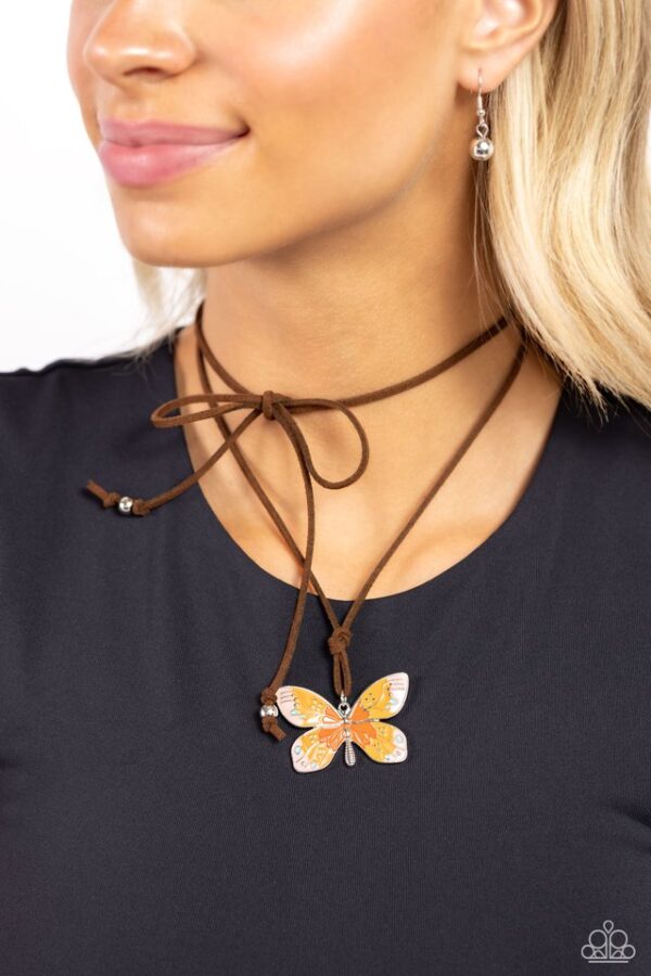 Paparazzi Necklace ~ Winged Wanderer - Orange