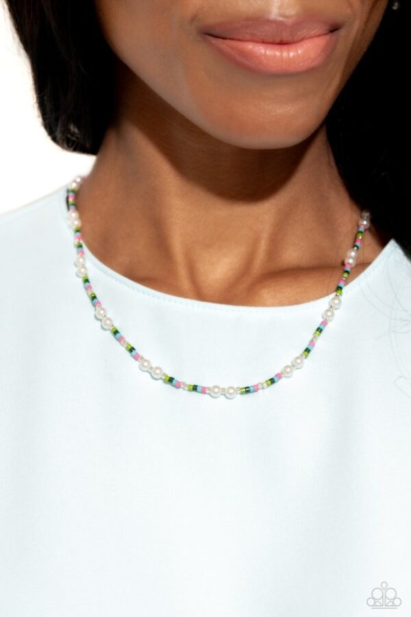 Paparazzi Necklace ~ Colorblock Charm - Green