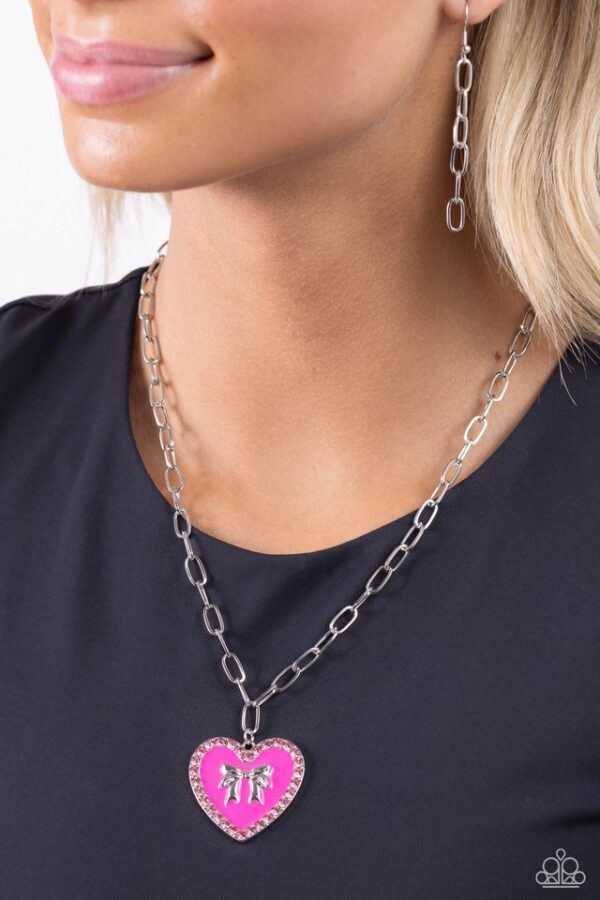 Paparazzi Necklace ~ Romantic Gesture - Pink