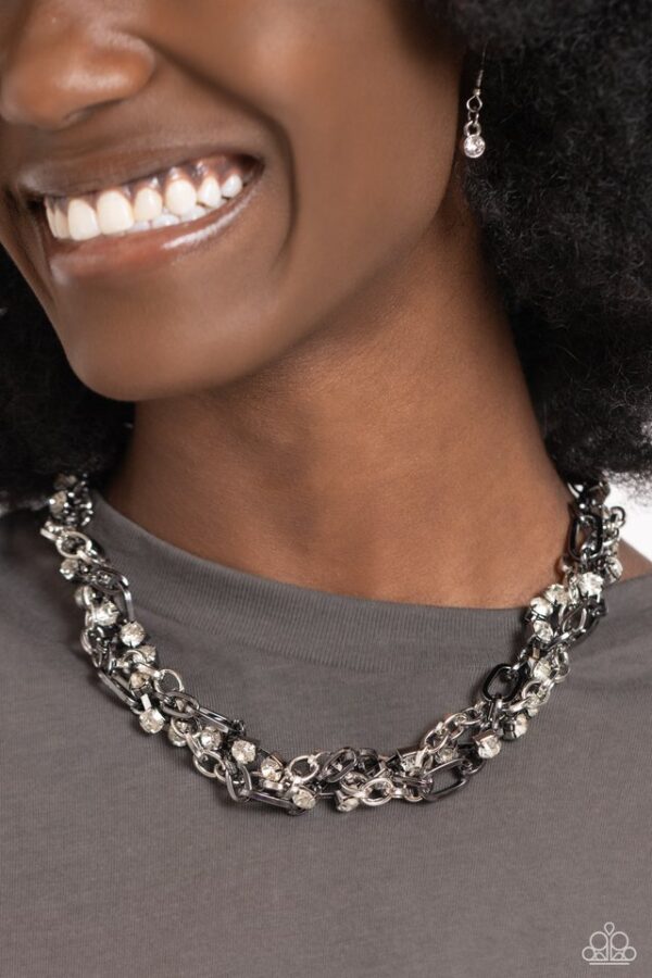 Paparazzi Necklace ~ Totally Two-Toned - Silver