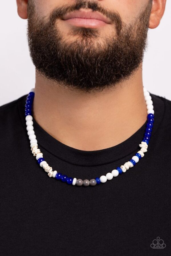 Paparazzi Necklace ~ Beaded Bravery - Blue