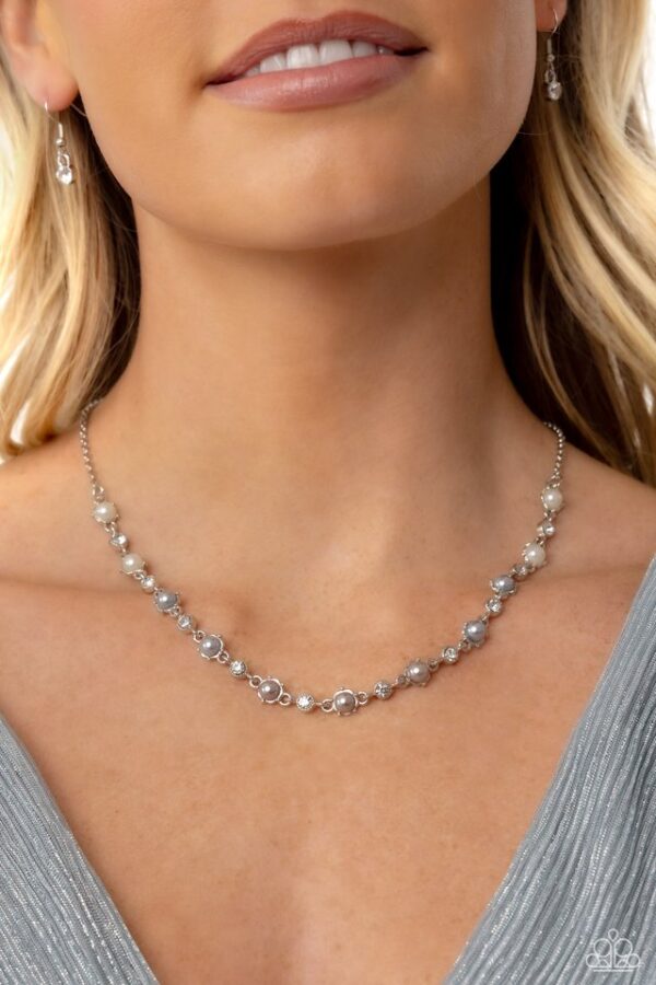 Paparazzi Necklace ~ Pronged Passion - Silver