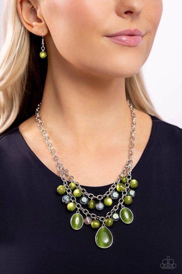 Paparazzi Necklace ~ Dewy Disposition - Green