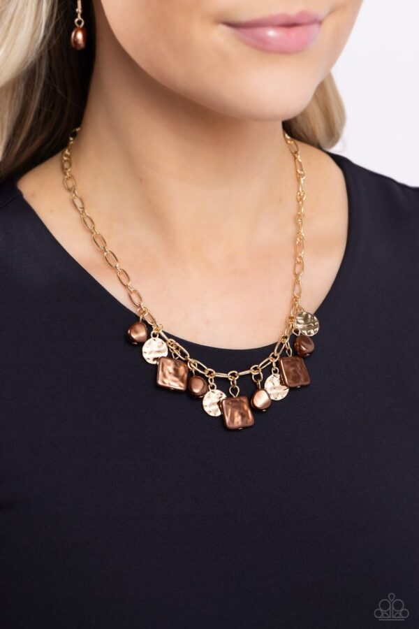 Paparazzi Necklace ~ Sophisticated Squared - Brown