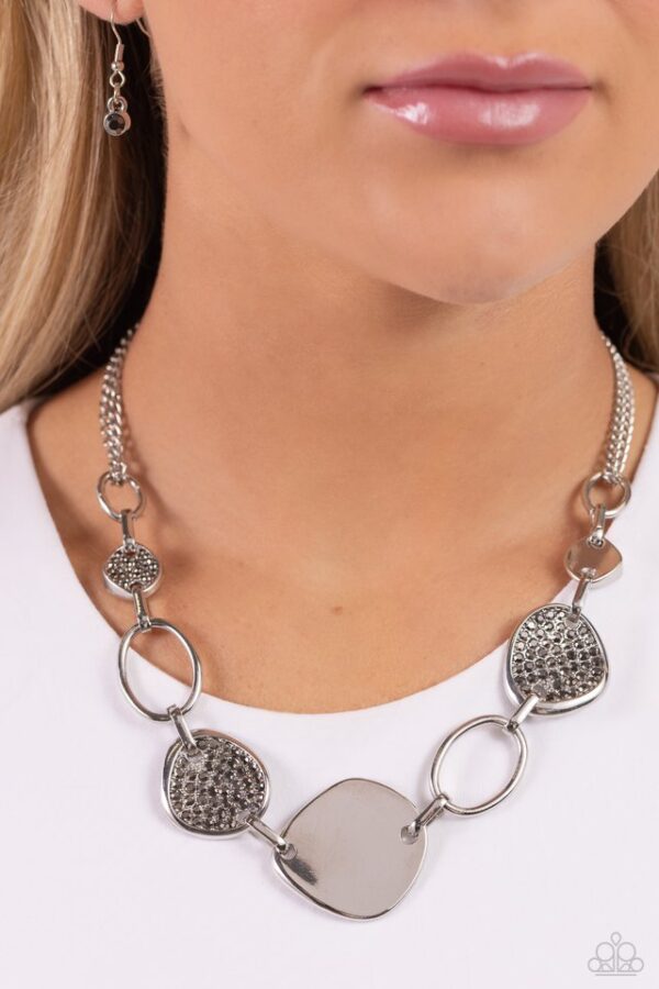 Paparazzi Necklace ~ Asymmetrical Attention - Silver