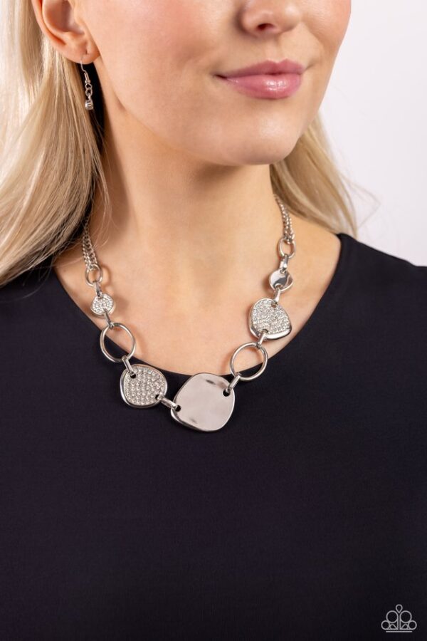 Paparazzi Necklace ~ Asymmetrical Attention - White