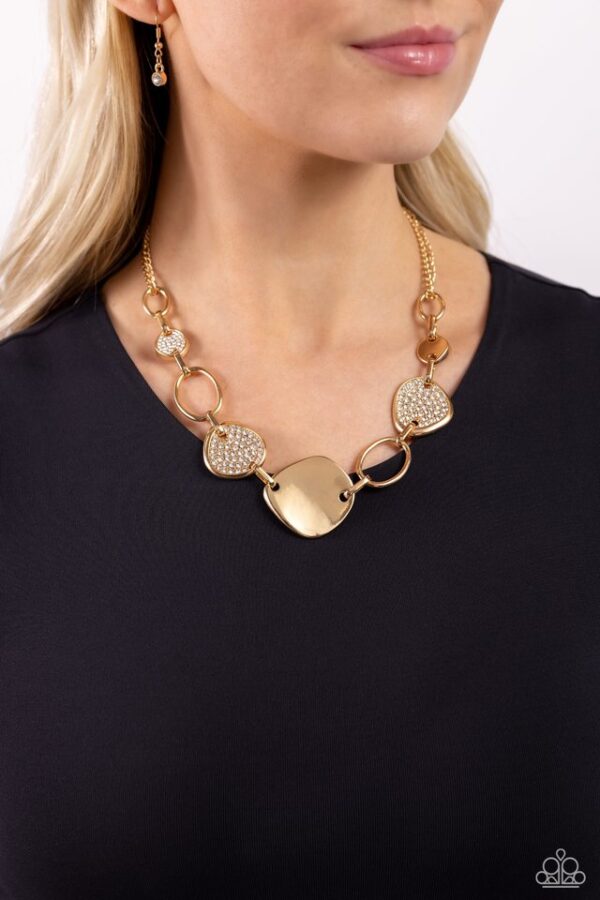 Paparazzi Necklace ~ Asymmetrical Attention - Gold