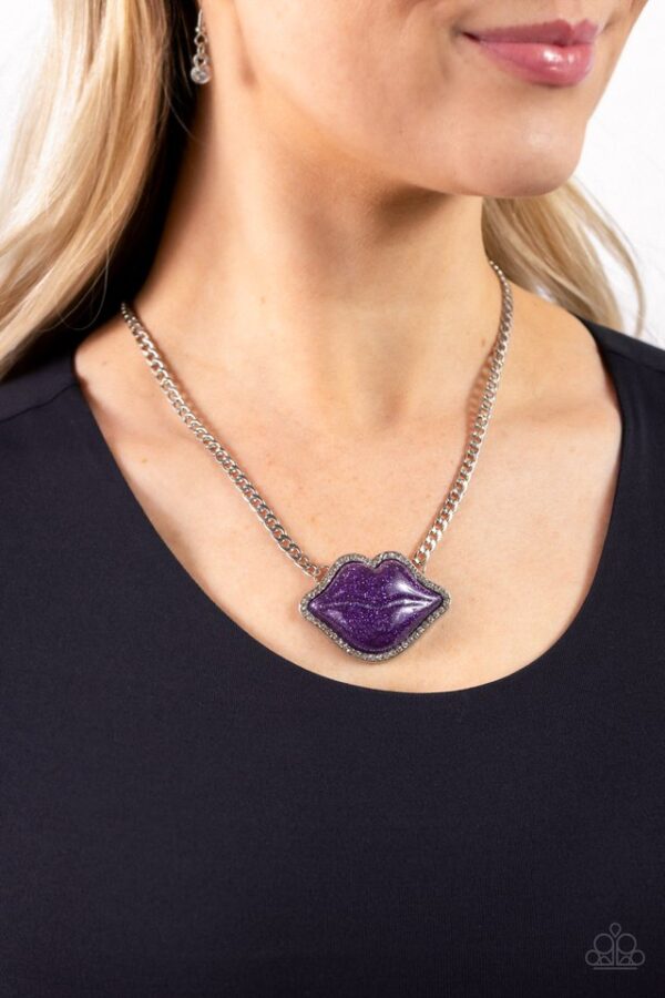 Paparazzi Necklace ~ Lip Locked - Purple