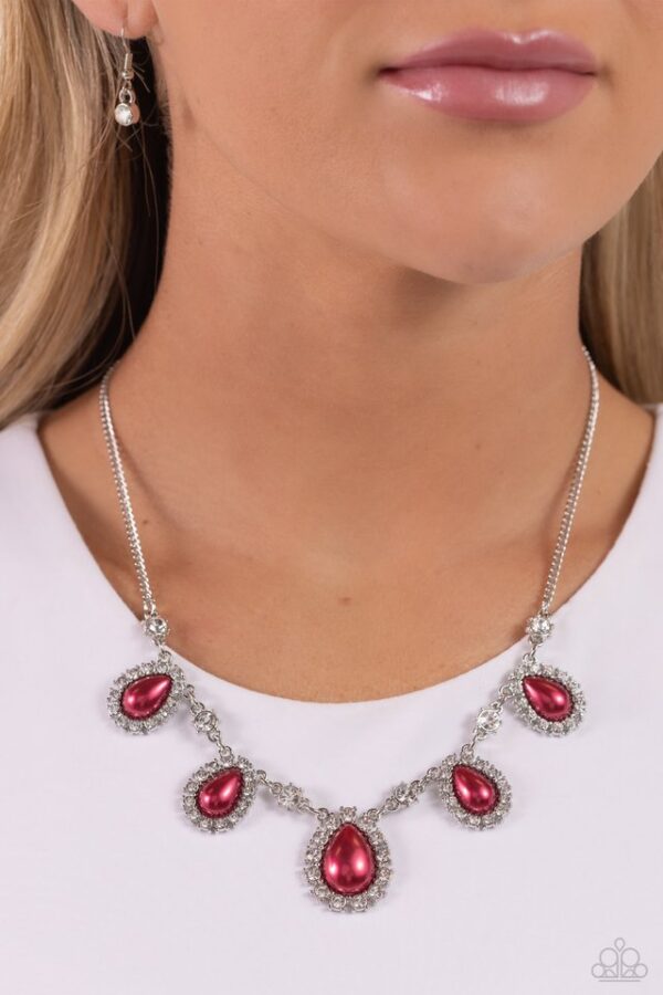 Paparazzi Necklace ~ Teardrop Team - Red