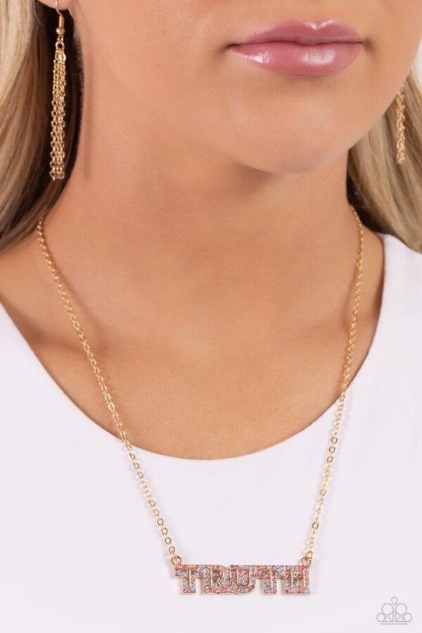 Paparazzi Necklace ~ Truth Trinket - Gold