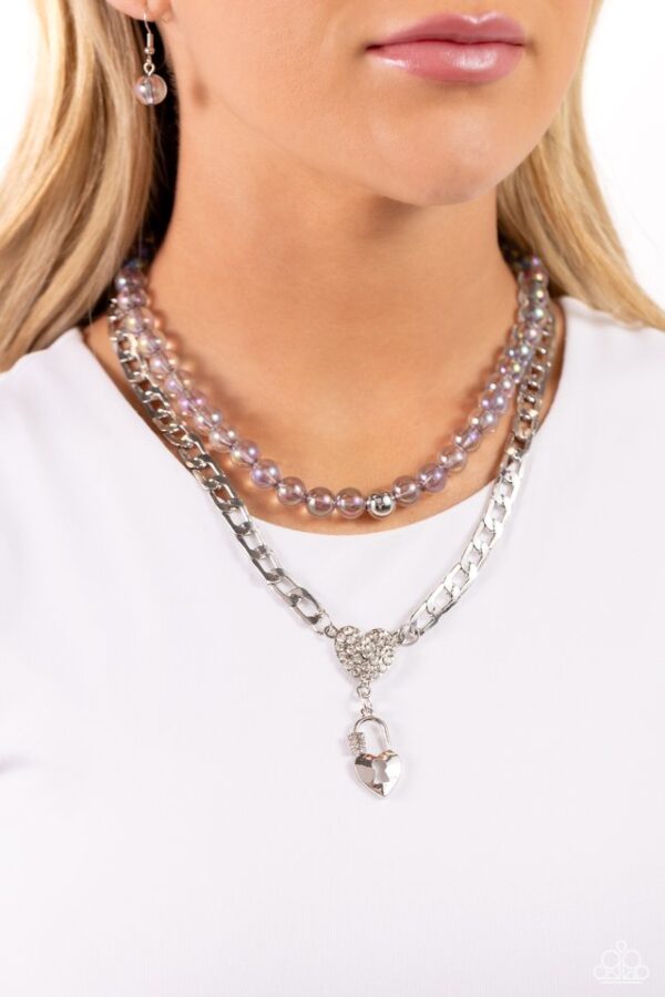 Paparazzi Necklace ~ Turn Back the LOCK - Silver