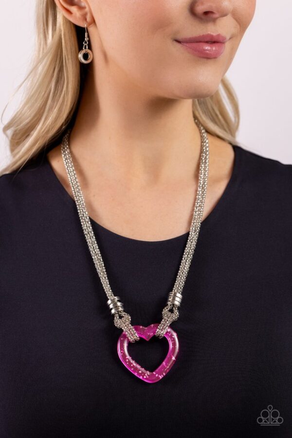 Paparazzi Necklace ~ Lead with Your Heart - Pink