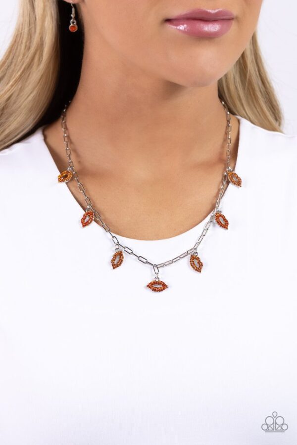 Paparazzi Necklace ~ KISS the Mark - Orange