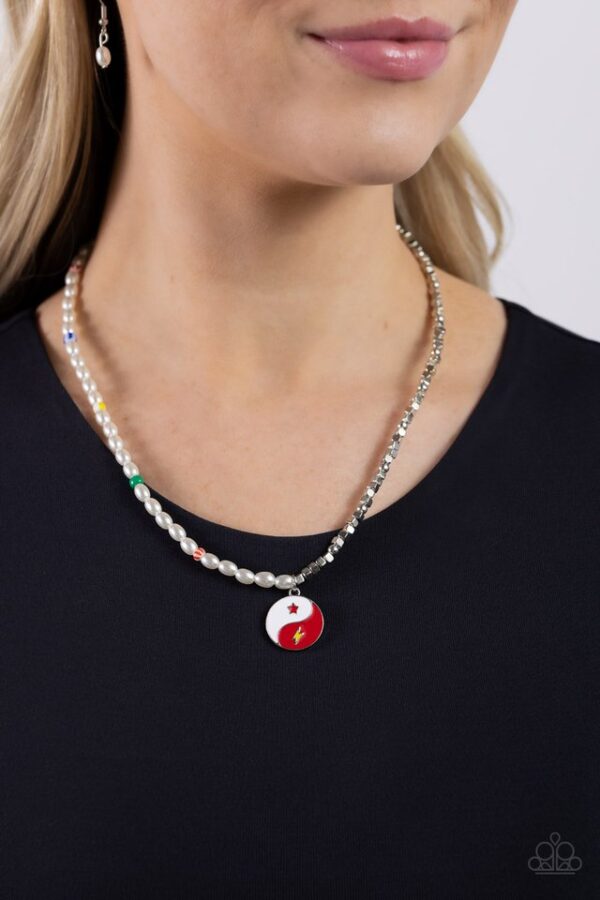 Paparazzi Necklace ~ Youthful Yin and Yang - Red