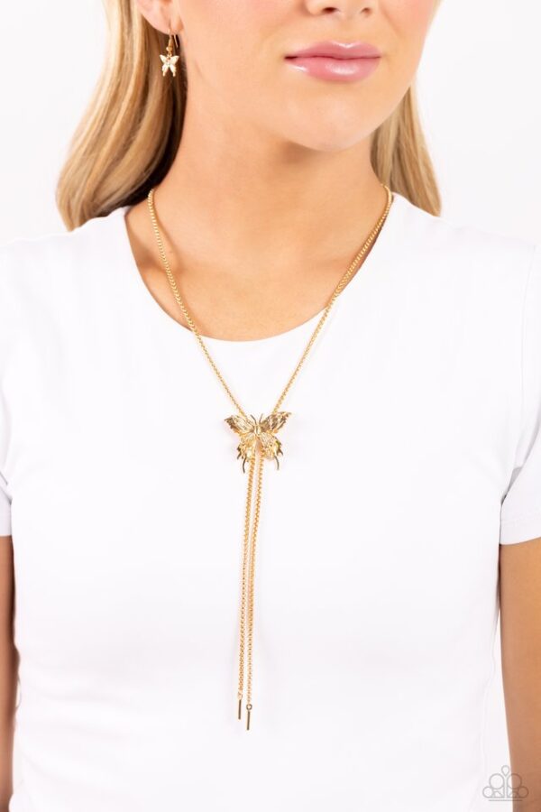 Paparazzi Necklace ~ Adjustable Acclaim - Gold