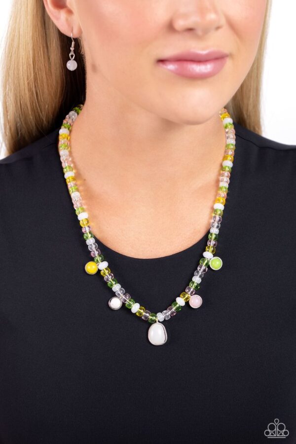 Paparazzi Necklace ~ Colorfully California - White