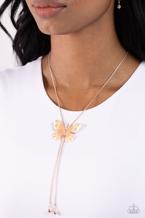 Paparazzi Necklace ~ Suspended Shades - Rose Gold