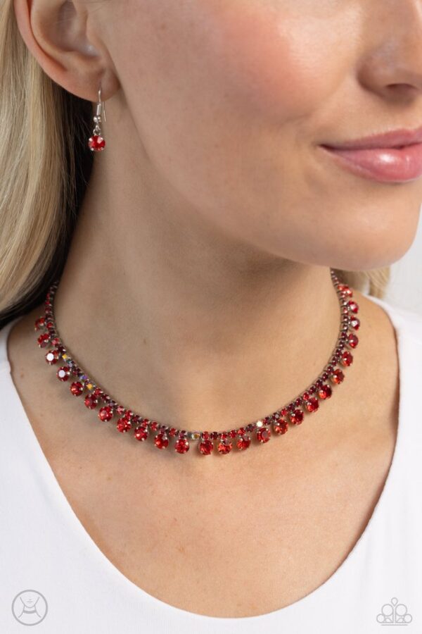 Paparazzi Necklace ~ Ritzy Rhinestones - Red