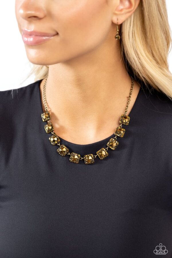 Paparazzi Necklace ~ Jump SQUARE - Brass