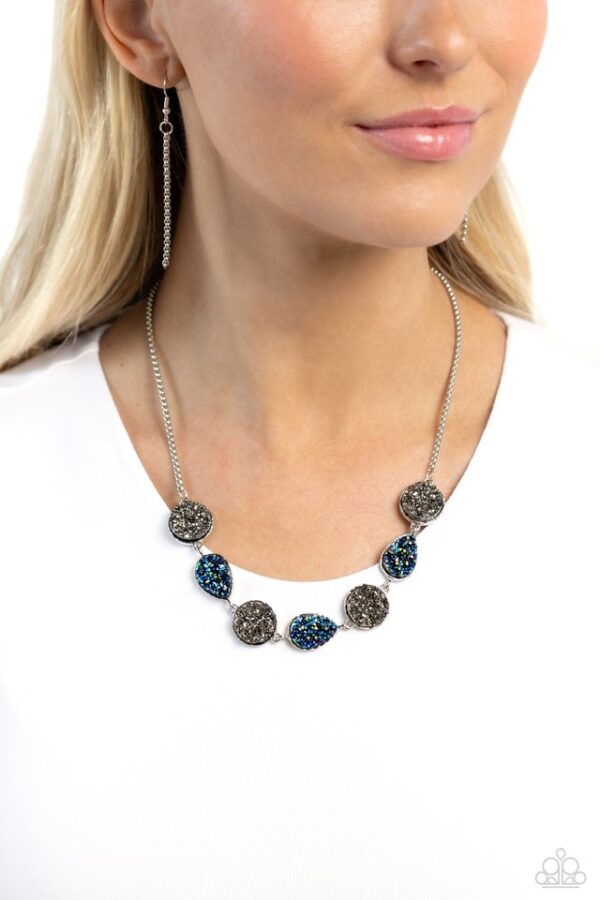 Paparazzi Necklace ~ Druzy Demand - Silver