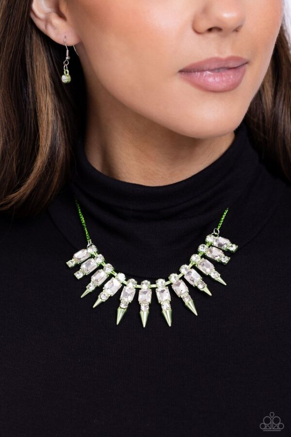 Paparazzi Necklace ~ Punk Passion - Green