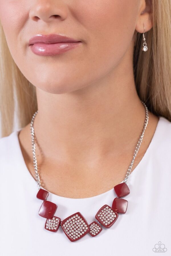 Paparazzi Necklace ~ Twinkling Tables - Red