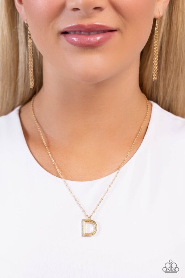 Paparazzi Necklace ~ Leave Your Initials - Gold - D