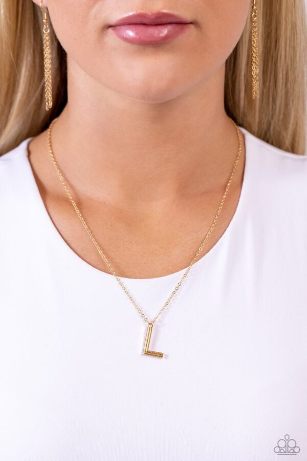 Paparazzi Necklace ~ Leave Your Initials - Gold - L