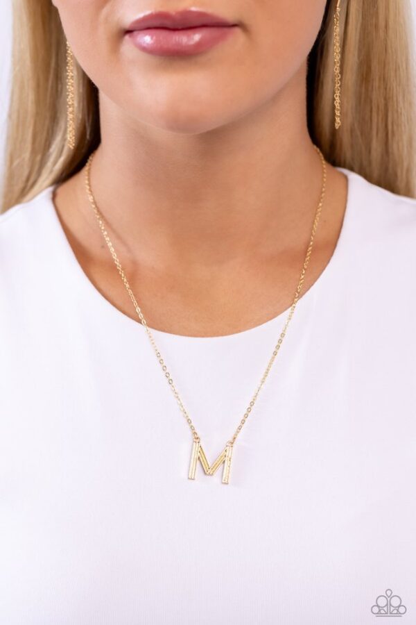 Paparazzi Necklace ~ Leave Your Initials - Gold - M