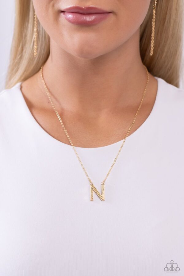 Paparazzi Necklace ~ Leave Your Initials - Gold - N