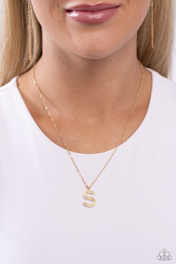 Paparazzi Necklace ~ Leave Your Initials - Gold - S