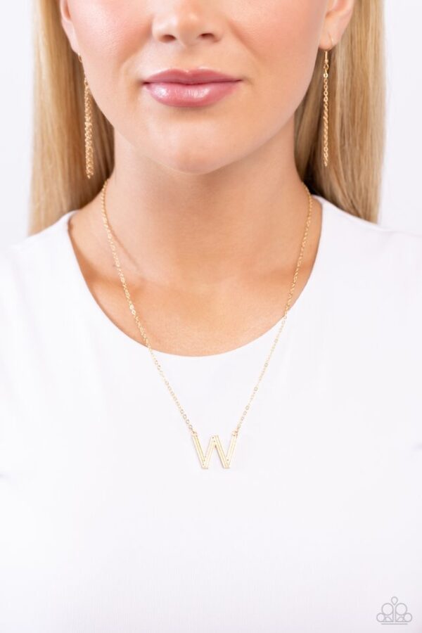 Paparazzi Necklace ~ Leave Your Initials - Gold - W